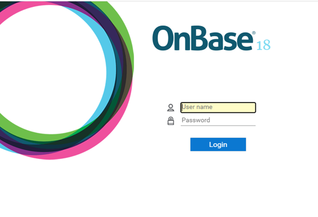 OnBase login page.