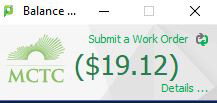 account details button