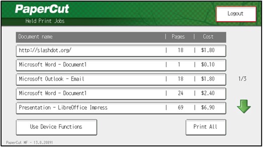 screenshot showing the print queue indicating the 