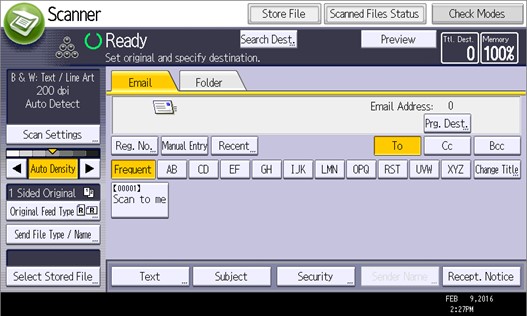 screenshot of the Scanner screen