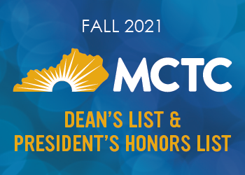 Fall 2021 Dean's List and President's Honors List with MCTC logo.