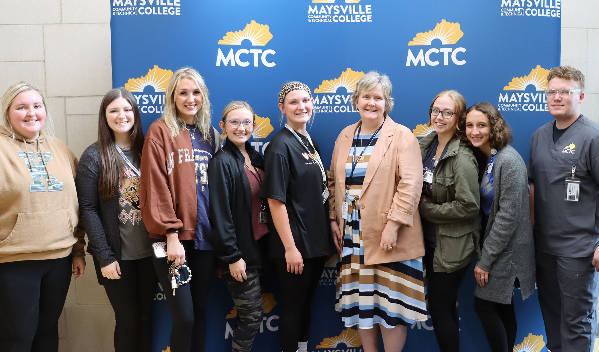 President Laura McCullough with MCTC students during Welcome Week. 